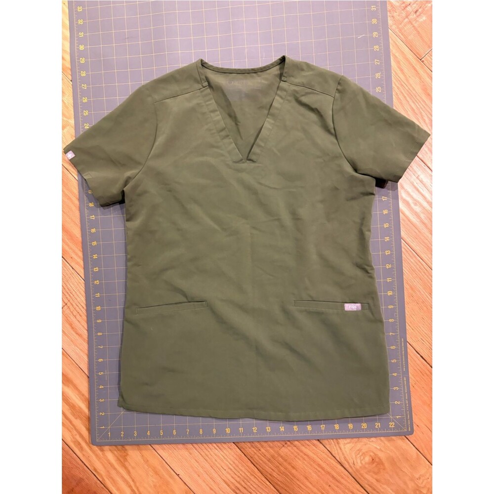 Figs Technical Collection Olive Short Sleeve Scrub Top